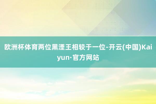 欧洲杯体育两位黑湮王相较于一位-开云(中国)Kaiyun·官方网站