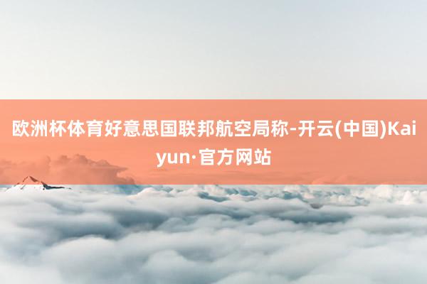 欧洲杯体育好意思国联邦航空局称-开云(中国)Kaiyun·官方网站