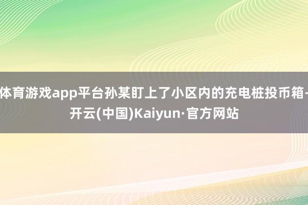体育游戏app平台孙某盯上了小区内的充电桩投币箱-开云(中国)Kaiyun·官方网站