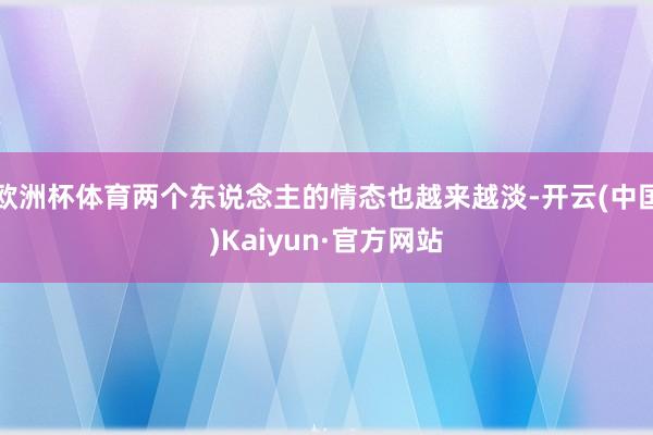 欧洲杯体育两个东说念主的情态也越来越淡-开云(中国)Kaiyun·官方网站