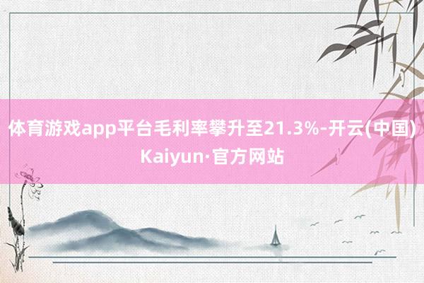 体育游戏app平台毛利率攀升至21.3%-开云(中国)Kaiyun·官方网站