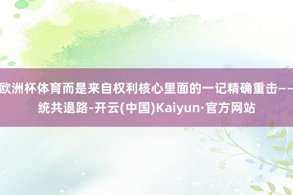 欧洲杯体育而是来自权利核心里面的一记精确重击——统共退路-开云(中国)Kaiyun·官方网站