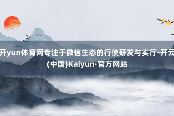 开yun体育网专注于微信生态的行使研发与实行-开云(中国)K