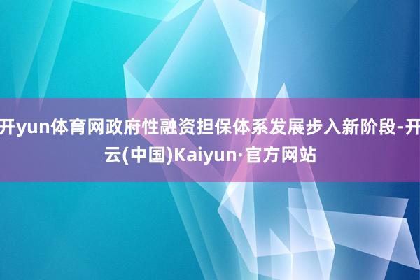开yun体育网政府性融资担保体系发展步入新阶段-开云(中国)