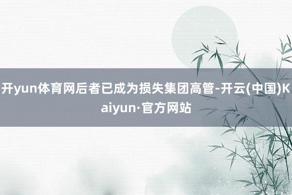 开yun体育网后者已成为损失集团高管-开云(中国)Kaiyun·官方网站