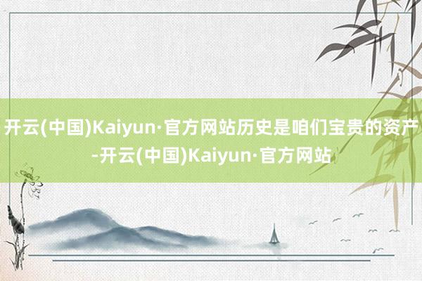 开云(中国)Kaiyun·官方网站历史是咱们宝贵的资产-开云