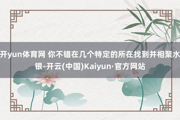开yun体育网 你不错在几个特定的所在找到并相聚水银-开云(中国)Kaiyun·官方网站