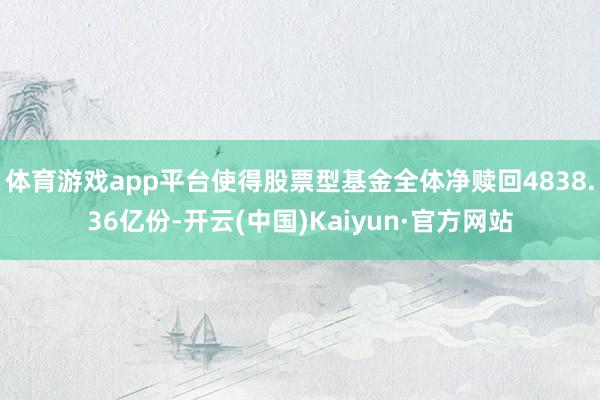 体育游戏app平台使得股票型基金全体净赎回4838.36亿份
