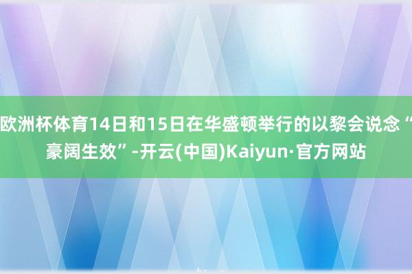 欧洲杯体育14日和15日在华盛顿举行的以黎会说念“豪阔生效”